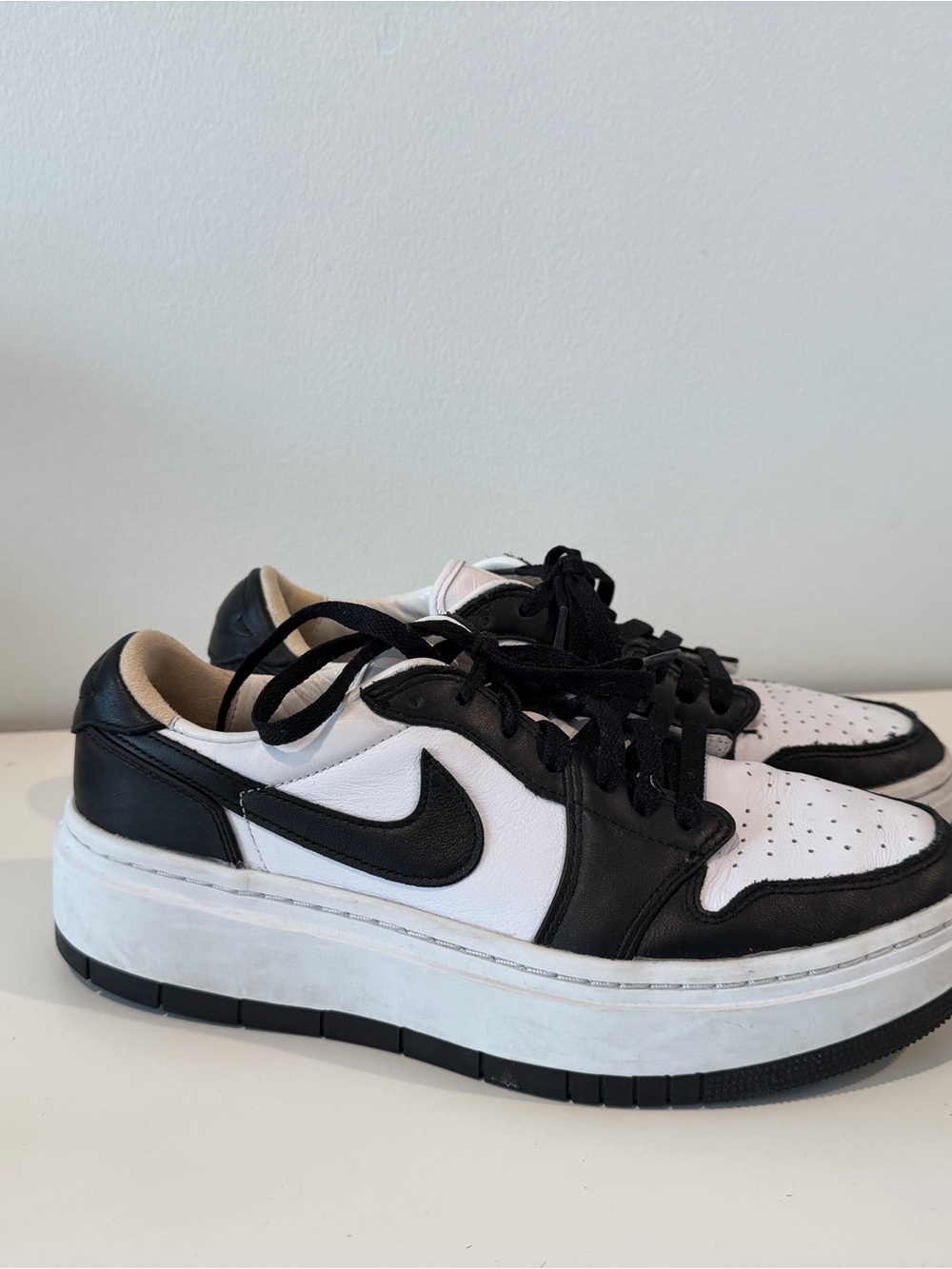 Jordan 1 elevate Women's Black and White Platform Sneakers